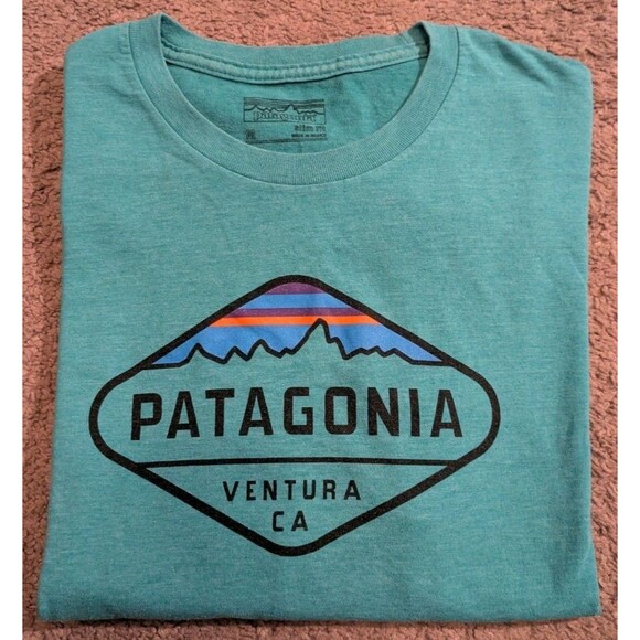 Patagonia Fitz Roy Crest Slim Fit Short Sleeve T-Shirt 38907 Men's Medium - Picture 1 of 7